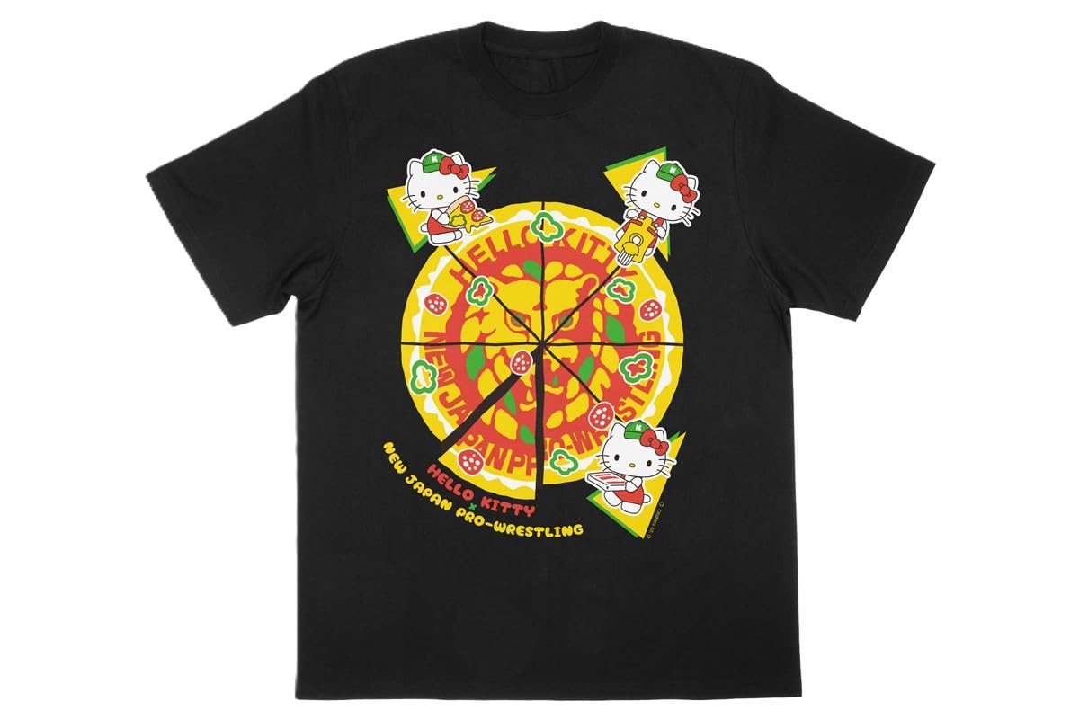 

Новая коллаборация New Japan x Hello Kitty 6575103761 Футболка для рестлинга, Пицца, Средний, чёрный