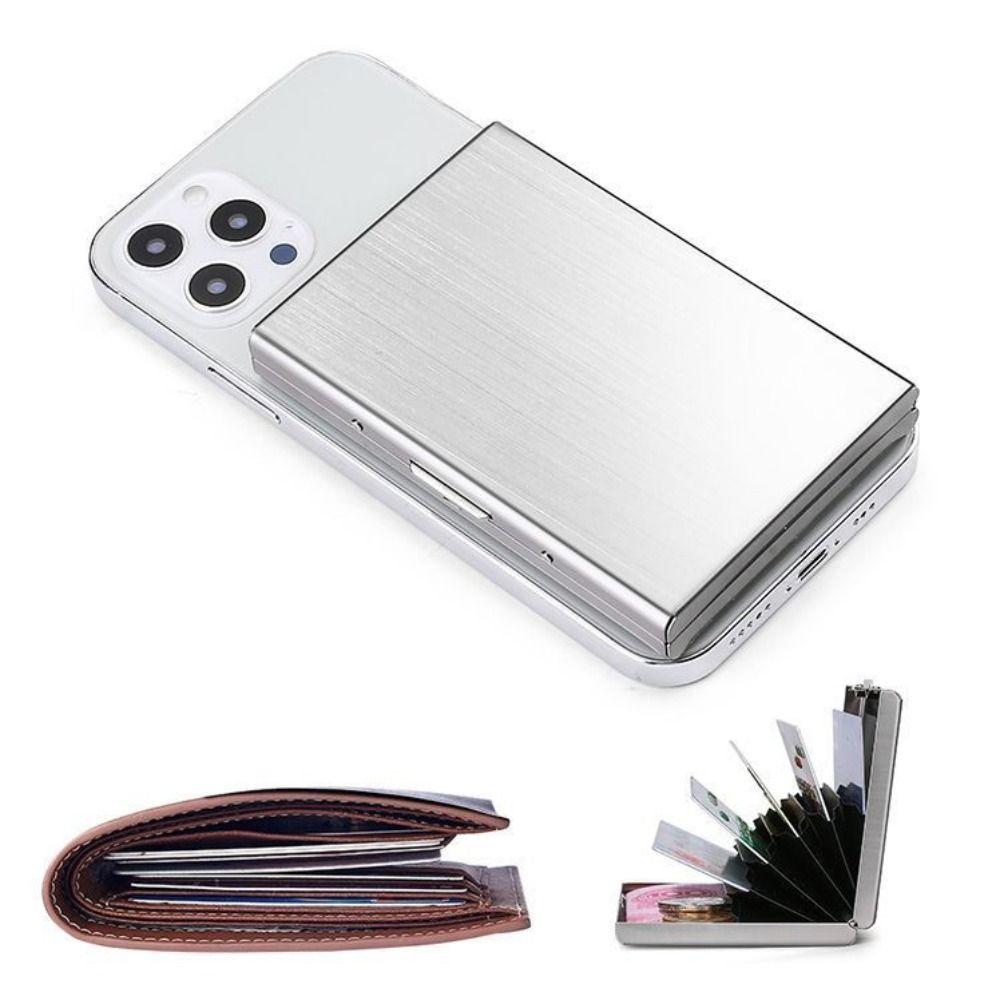 10 Slots Stainless Credit Card Holder Men Slim Anti RFID Travel ID Cardholder Debit Box Women Wallet Metal Case Porte Carte