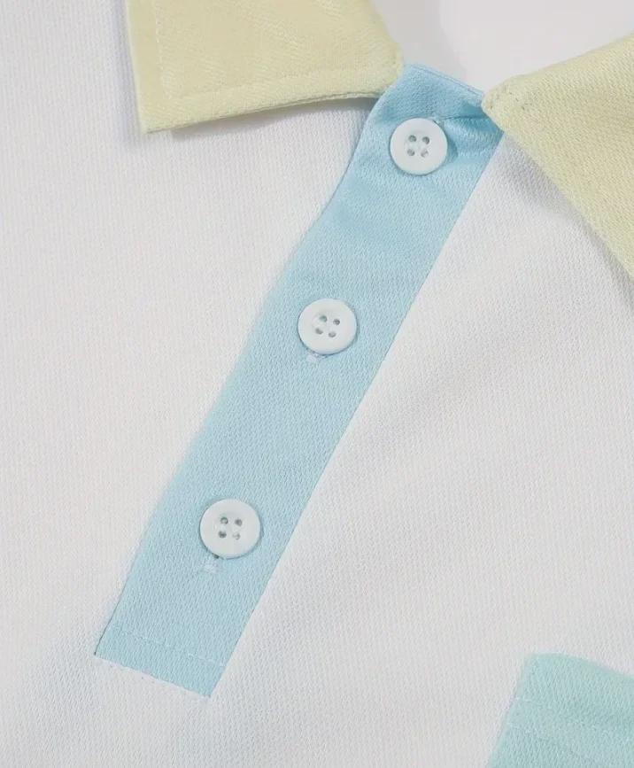 2024 Herren Sommer Poloshirt mit Kontrasttasche - Modischer Kurzarm-Style