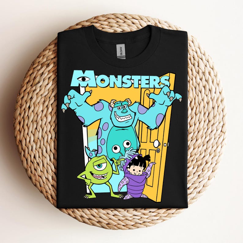 Monsters Inc. Mike Sully Boo Group Poster T-Shirt, Monsters University Tee, Disneyland Trip, Magic Kingdom 120