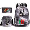 Mochila escolar de gran capacidad con correa para el hombro; set de tres piezas para estuche de lápices de estudiante