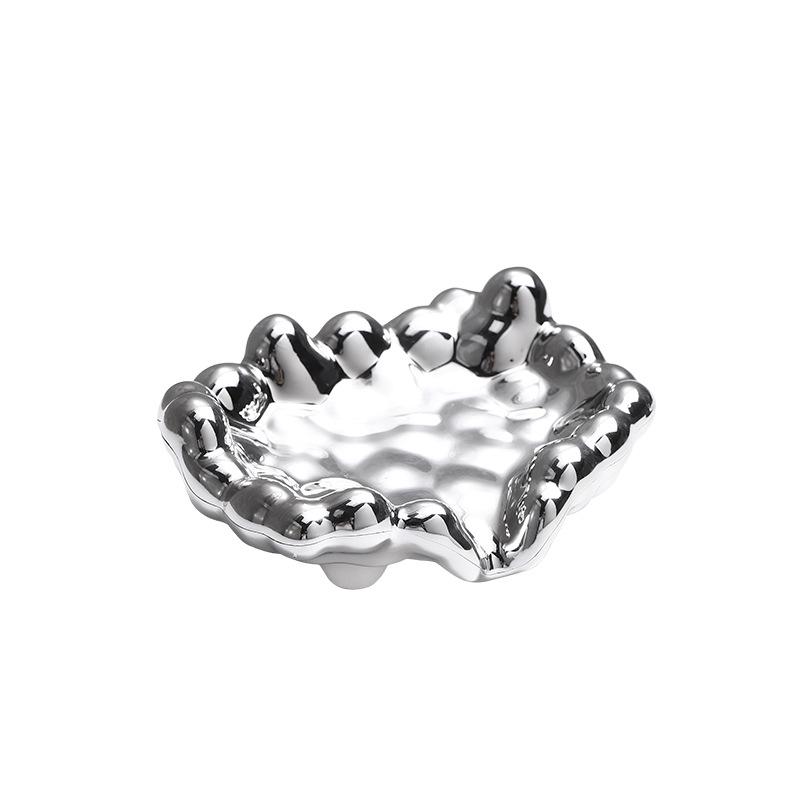 Deluxe Electroplated Soap Dish with Drain & Punch-Free Wall Mount