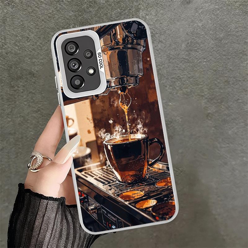 Black Coffee Fashion Style Shockproof Phone Case for Samsung A17 A16 A15 A14 A37 A57 A36 A56 A26 A35 A55 A25 A34 A54 A24 A13 A23