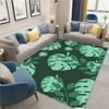 Dark Green Base Light Cyan Monstera Leaf Area Rug Resistant Floor Mat Foliage Pattern Carpet For Living Room  Home Decor