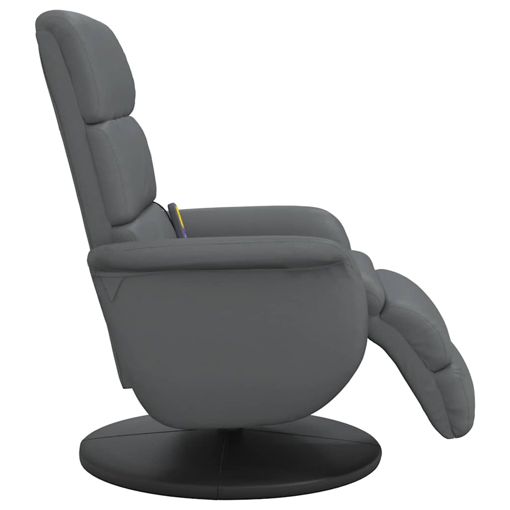 Massage Chair with Footrest Grey Artificial Leather