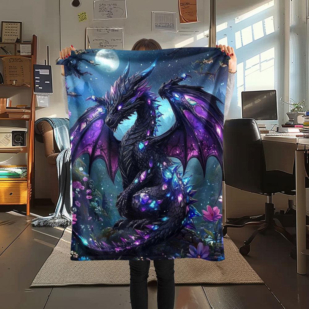 Green Dragon Clouds Blanket Camping Trip Soft And Comfortable Sheet Bedroom Machine Washable