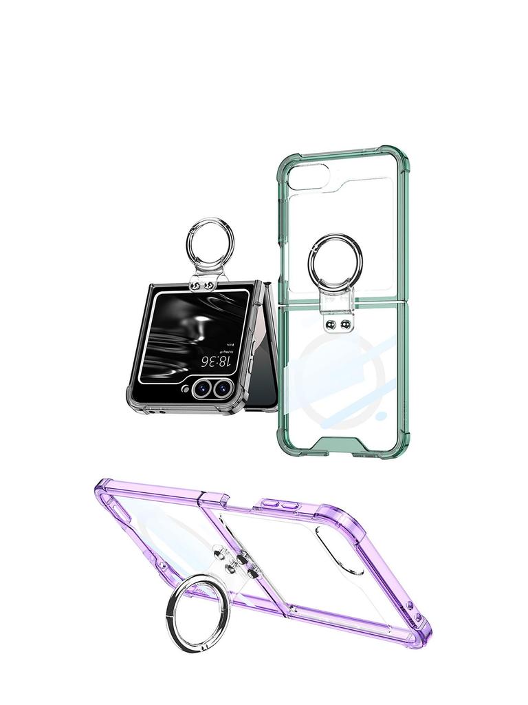 Samsung Flip6 Foldable Phone Case: Anti-collision Protective Cover with Airbag, Finger Ring, and Wireless Charging Compatibility