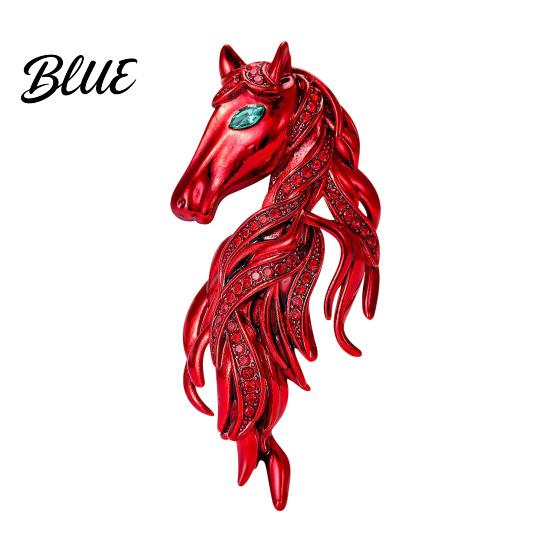 Animal-inspired Jewelry Horse Brooch Sparkling Rhinestones Inlaid Enamel Gift Pin