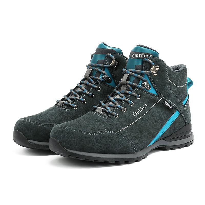 

Водонепроницаемые ботинки по щиколотку, походная обувь для мужчин, кожаные нескользящие кроссовки для скалолазания, тактические ботинки для горного туризма 40 серый