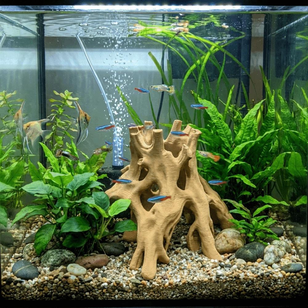 3D Printed Aquarium Fish Shelter Plastic Tree Root Caves Fish Resting Place  Terrarium Decor