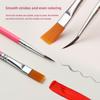 12 colored flat round head set plastic hook line digital oil paint brush nylon hair graffiti kindergarten drawing watercolor pen