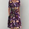 Floral Print Midi Dress with Pockets for Spring Summer