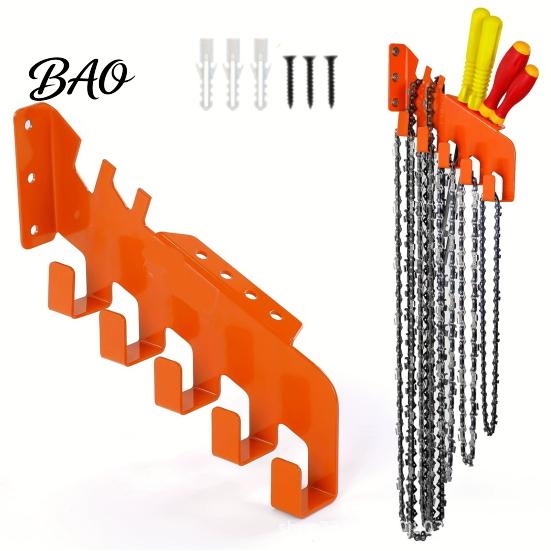 Heavy Duty Metal Hanger Chainsaw Holder Wall Mount Hanger, Storage Rack with Contoured Garage Hook Cradle, Bracket for Garage, Workshop & Tool