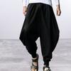 Pantaloni Harem Cavallo Basso Monocolore Coulisse Vintage Vita Media Caviglia Legata Larghi per Performance
