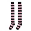 1 Paar mehrfarbige gestreifte Strümpfe Oberschenkelhoch Gestrickte Baumwolle Über das Knie Socken Cosplay Geruchshemmend Lange Socken Mädchen Damen