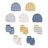 KIDDIEZOOM 0-6Months Boys Girls Hats Gloves Set 100% Cotton Soft Caps Mittens Baby Accessories