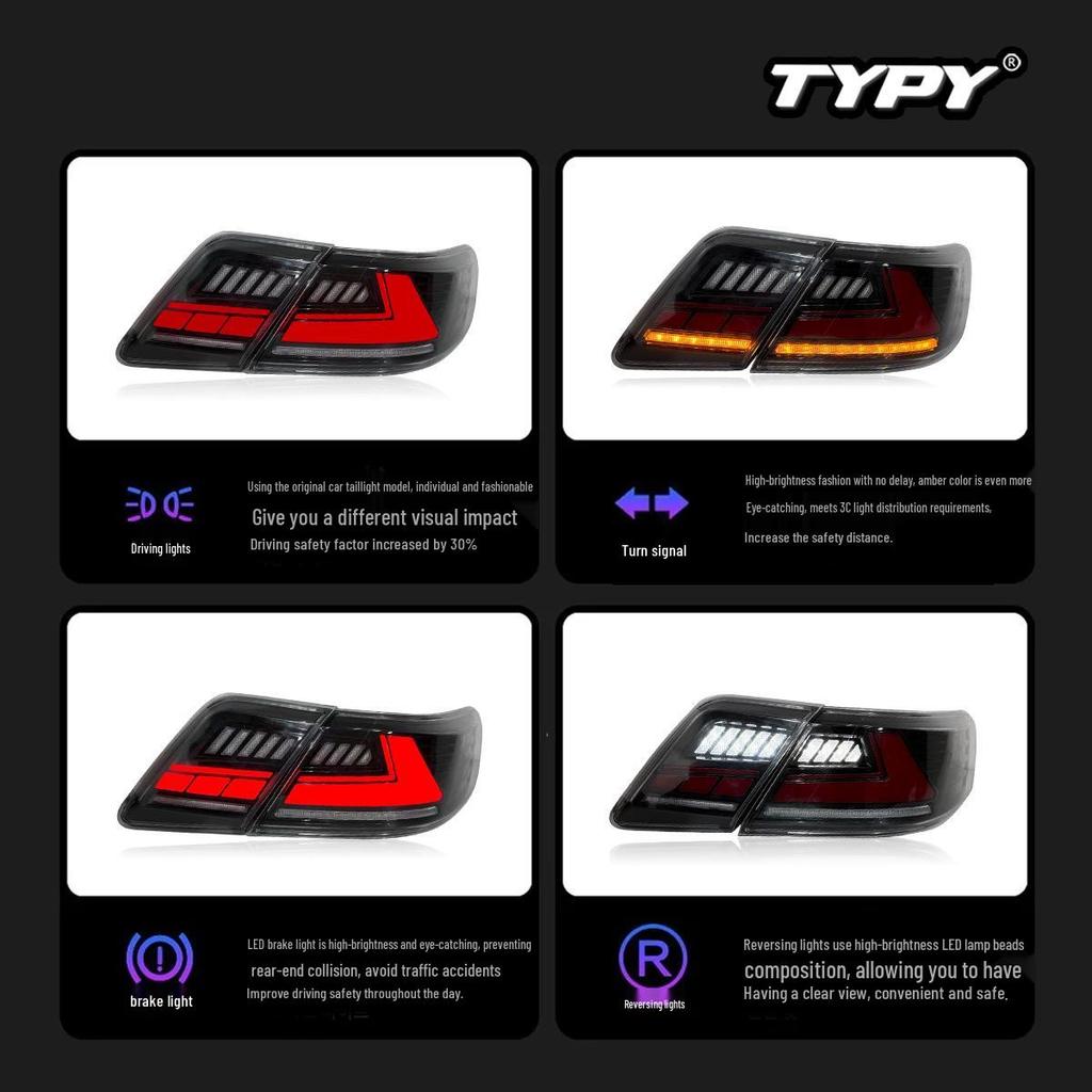Enhanced LED Taillight with Sequential Turn Signals for 2007-2011 Toyota Camry (US Version)