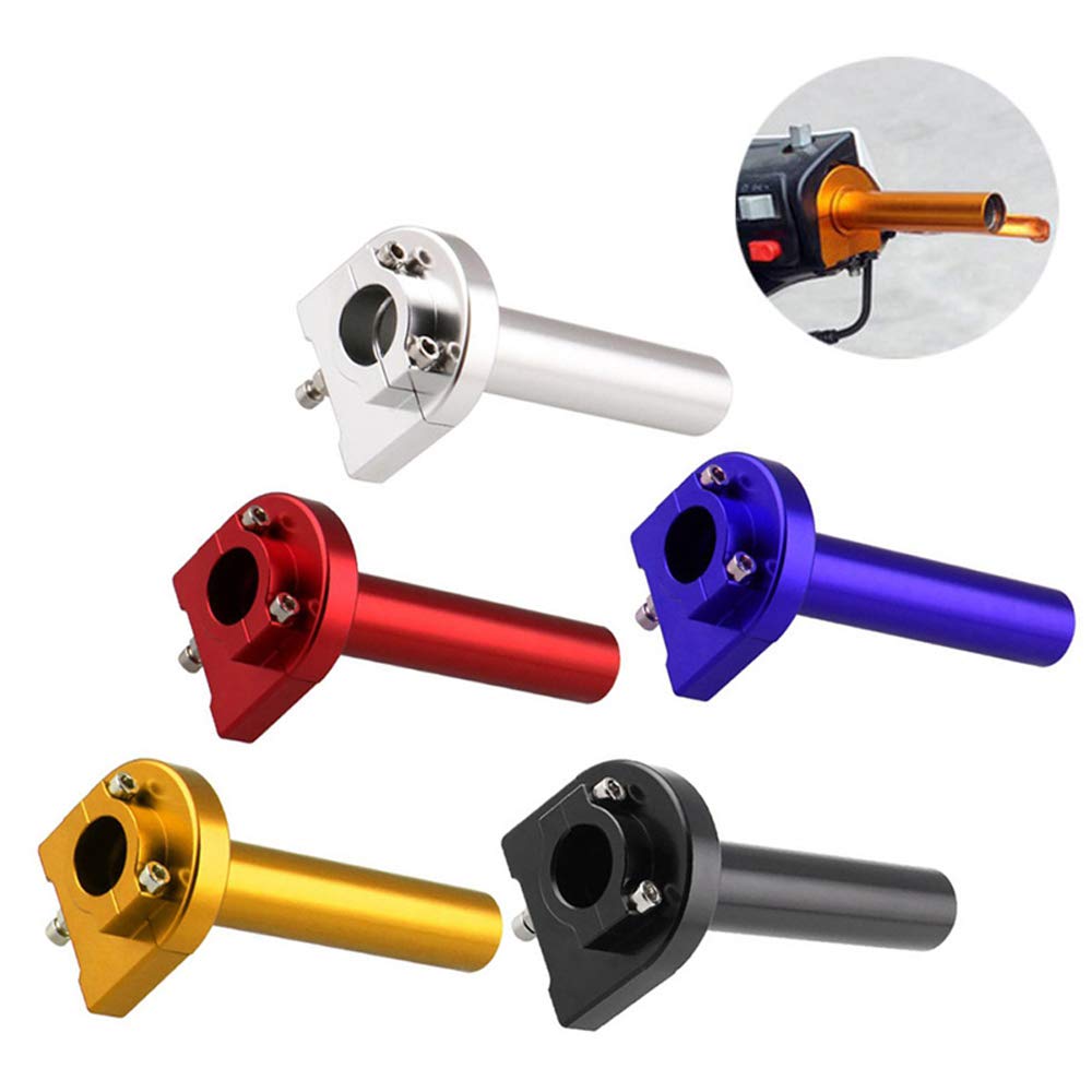 HANSWD Motorcycle CNC Aluminum 22mm Throttle Grip High Performance Twist Throttle Grip Cable Scooter Bike Pedal (Red)