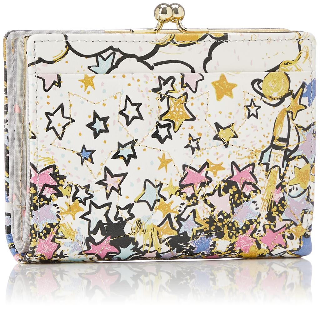 Tsumori Chisato Galaxy Panel Bifold Wallet, Black, Clasp Closure, Billfold