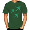 Novelty Three Airplanes Plane Decor Print T-shirt Men's Short Sleeve O-neck T Shier Casual Male