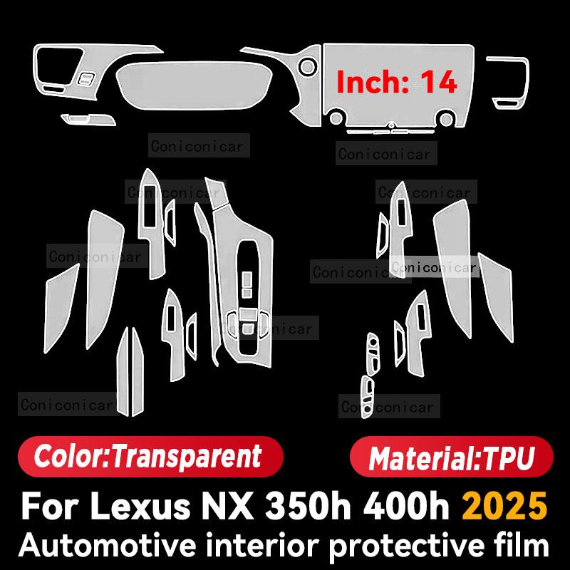 For LEXUS NX 350h 400h 2025 Car Interior Center Console Transparent TPU Protective Film Anti-scratch Repair Film Accessories