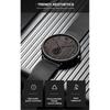 Hannah Martin Men's Ultra-Thin Black Watch Waterproof Fashion Stainless Steel Band Walnut Wood