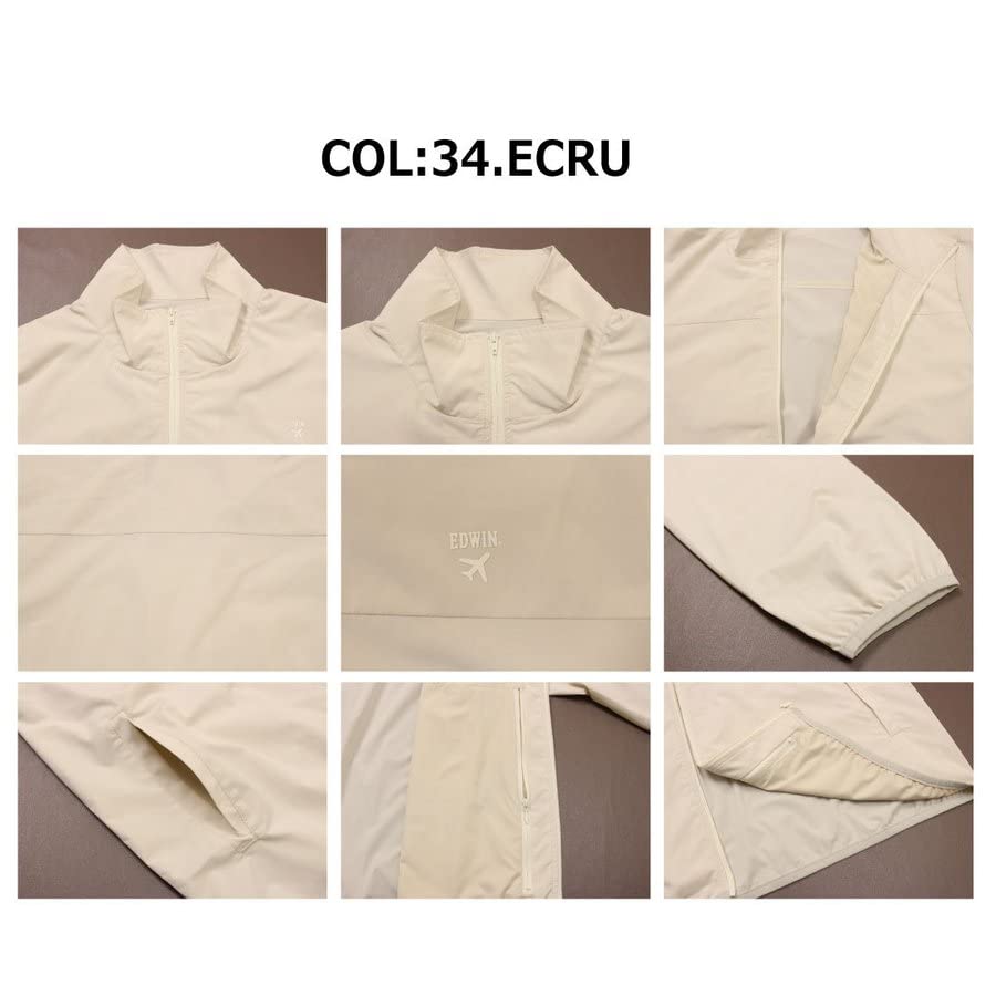 Edwin Travel Wear Tabideni Packbare Größe M Herren Windjacke, Leicht, Wasserabweisend, Jacke, Elfenbein,