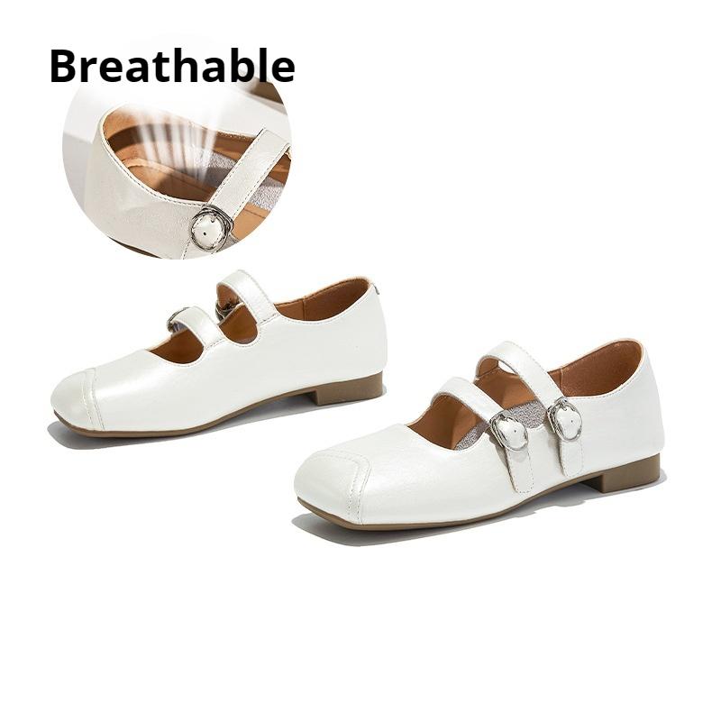 

Туфли Мэри Джейн из натуральной кожи с квадратным носком, туфли-лодочки, повседневные кожаные туфли, женская обувь во французском стиле 40 бежевый