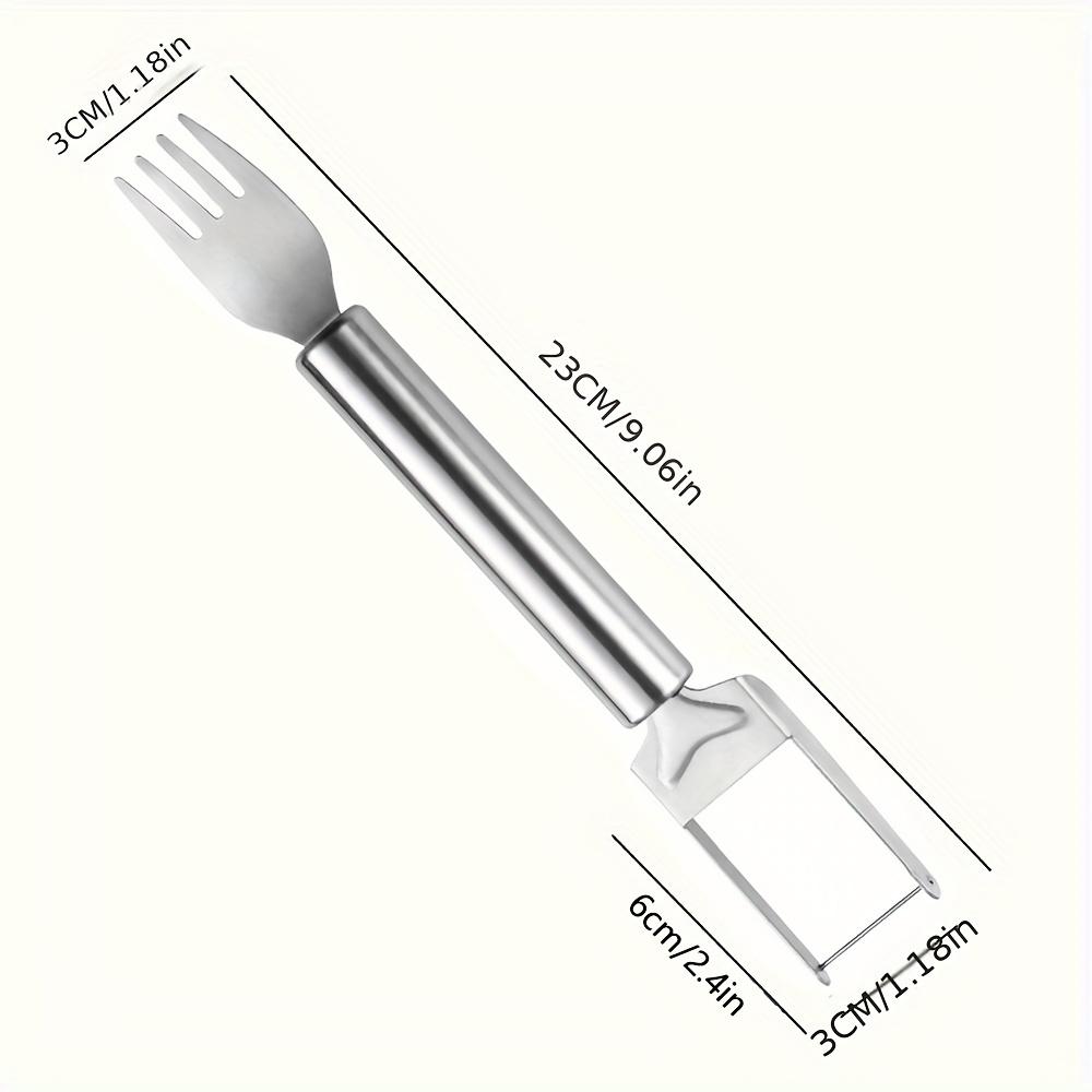 2-in-1 Stainless Steel Watermelon Slicer & Fork - Easy Cutting and Serving Tool for Kitchen and Restaurant Use