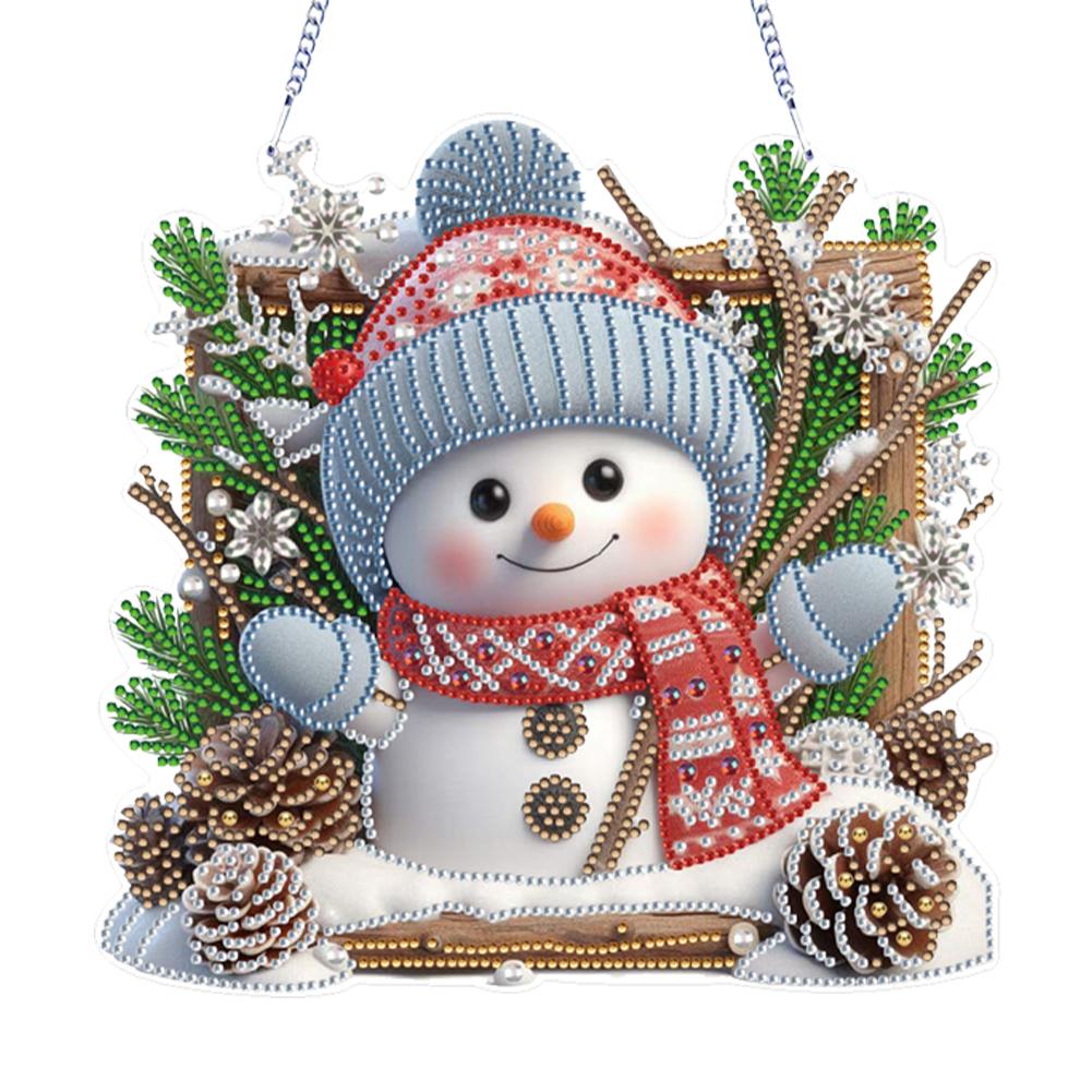 Xmas Theme 2D Flat DIY Special Shape Rhinestone Diamond Art Window Pendants Diamond Art Pendant Wall Decor for Home & Windows