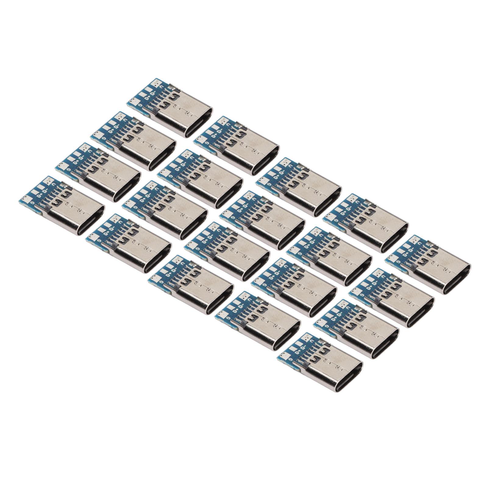 

20Pcs 14 Pins Type C Connector Fast Charging IP20 Stable Performance 5V 2A Type C Plug Socket Connector for Laptops