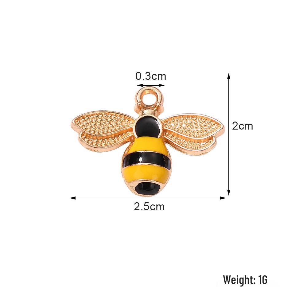 Alloy Little Bee Handmade Pendant - Colorful Animal Ornament DIY Accessory