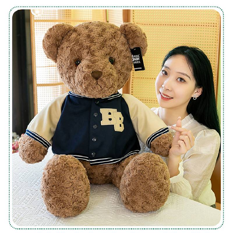 Baseball Uniform Teddy Bear Plush Toy Girl Bed Doll Warm Children Companion