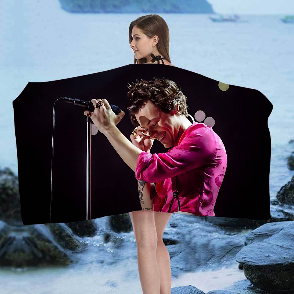 Asciugamano da Spiaggia Stampato in Microfibra Cantante Pop Classico H-Harry S-Styles Arrampicata su Montagna Yoga Spiaggia Nuoto Corsa Assorbente