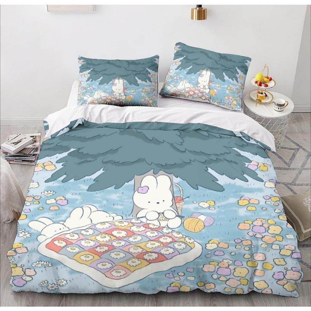 Mikrofaser Bettwäsche-Sets, 3D-Cartoon-Tiermotiv, Kinderbettwäsche mit Reißverschluss, Raumdekor, Bettbezug für Teenager, Erwachsene