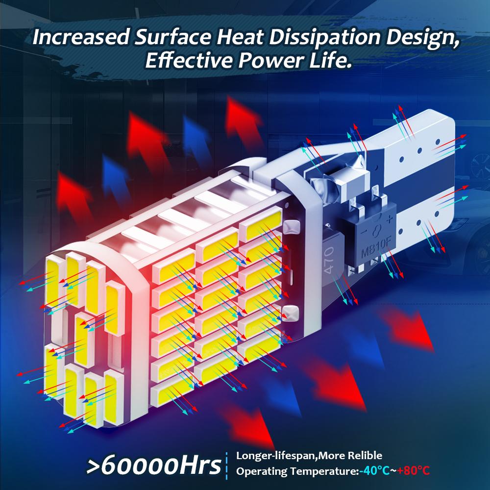 2PCS LED T10 W5W Canbus No Error Bulbs 4014 26SMD High Power Interior Dome lights Reading Lights Led Auto Width Light 12V White