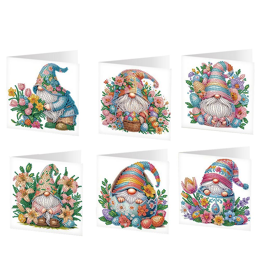 6pcs Easter Diamond Painting Greeting Cards DIY Diamond Painting Gift Card Diamond Art Greeting Cards Arts Crafts for Easter