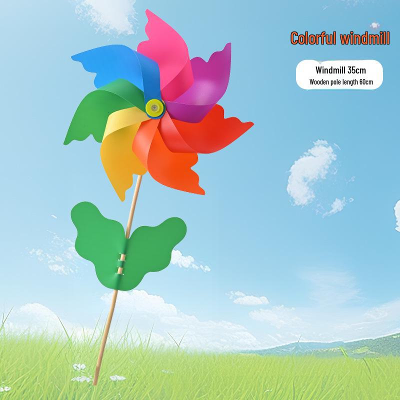 Large Transparent PVC Rotating Windmill - DIY Handmade for Children Outdoor Decoration