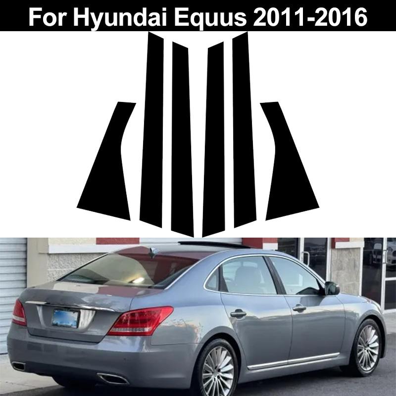 6 Stück Auto Fenster Tür Säule Deal B C Säule Säulenabdeckung Verkleidung Aufkleber Passend für Hyundai Equus 2011-2016 Außen Säulenverkleidung