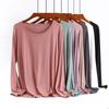Große Größe 6XL Modal-T-Shirt mit langen Ärmeln, Damen-Herbst-T-Shirt mit Bodenbildung, O-Ausschnitt, lockere T-Shirts, einfarbig, Basic-T-Shirts, max. für 140 kg