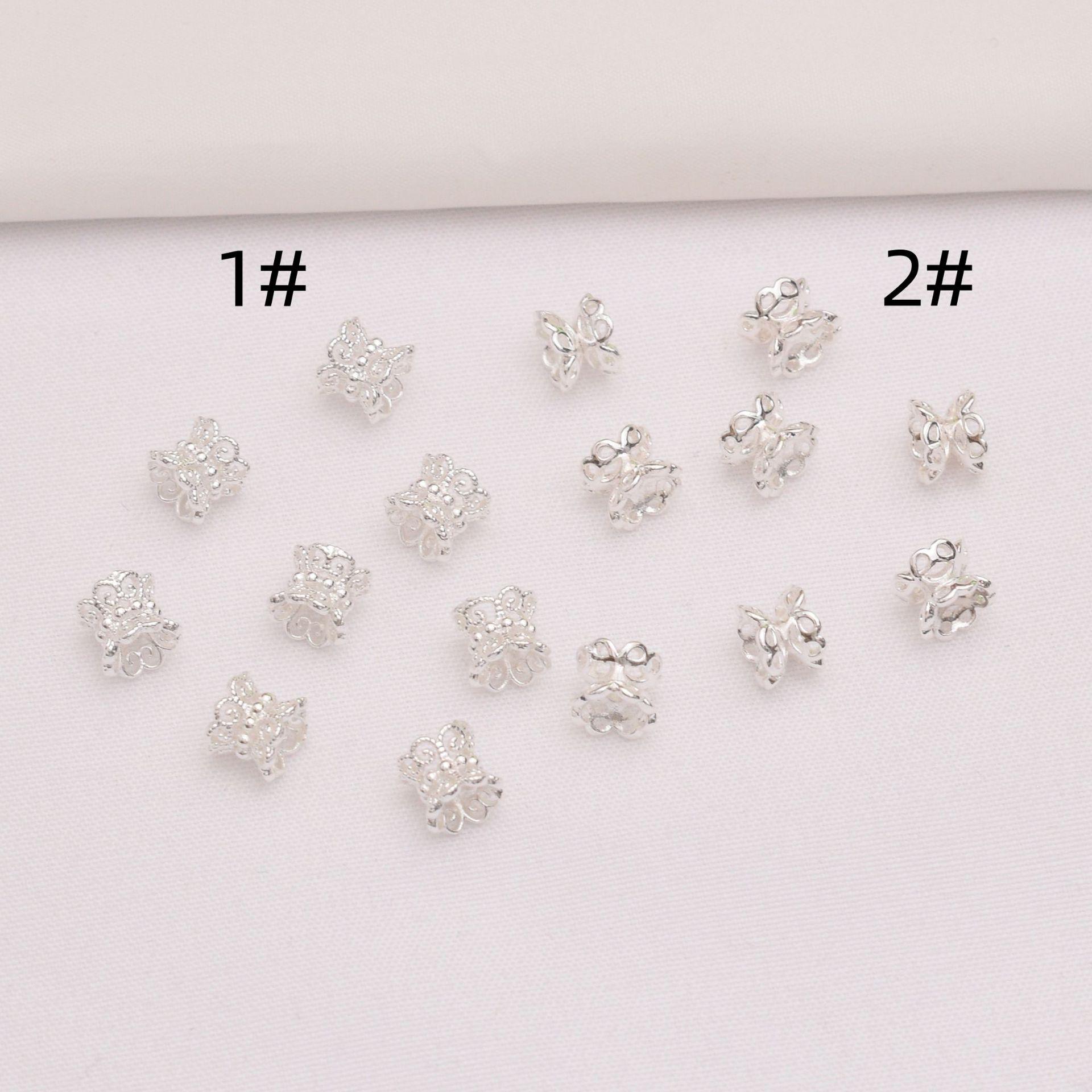 

10 шт. 18-каратного золота, сохраняющего цвет, двухсторонний поднос для цветов, браслет ручной работы, колпачок для перегородки, бисерный материал, двухсторонний поднос для цветов с лепестками G47 2#