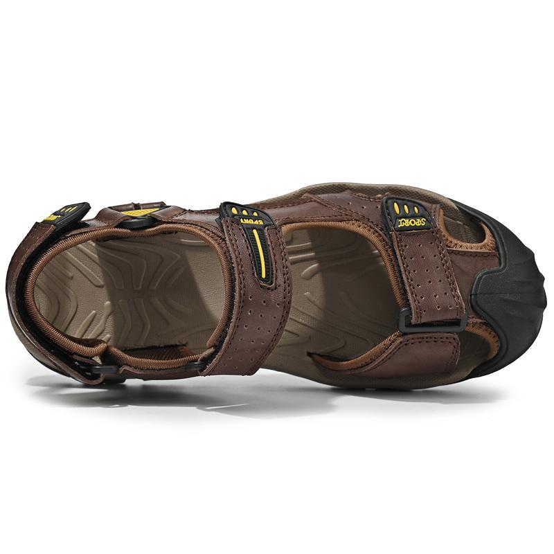 Letní pánské sandály z pravé kůže velkých velikostí Letní pánské plážové sandály Venkovní sandály pro muže