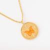 Stainless Steel Hand Painting Totem Pendant Necklace Female Butterfly Star Zircon Furnace Vacuum Electroplating 18K Gold Protection