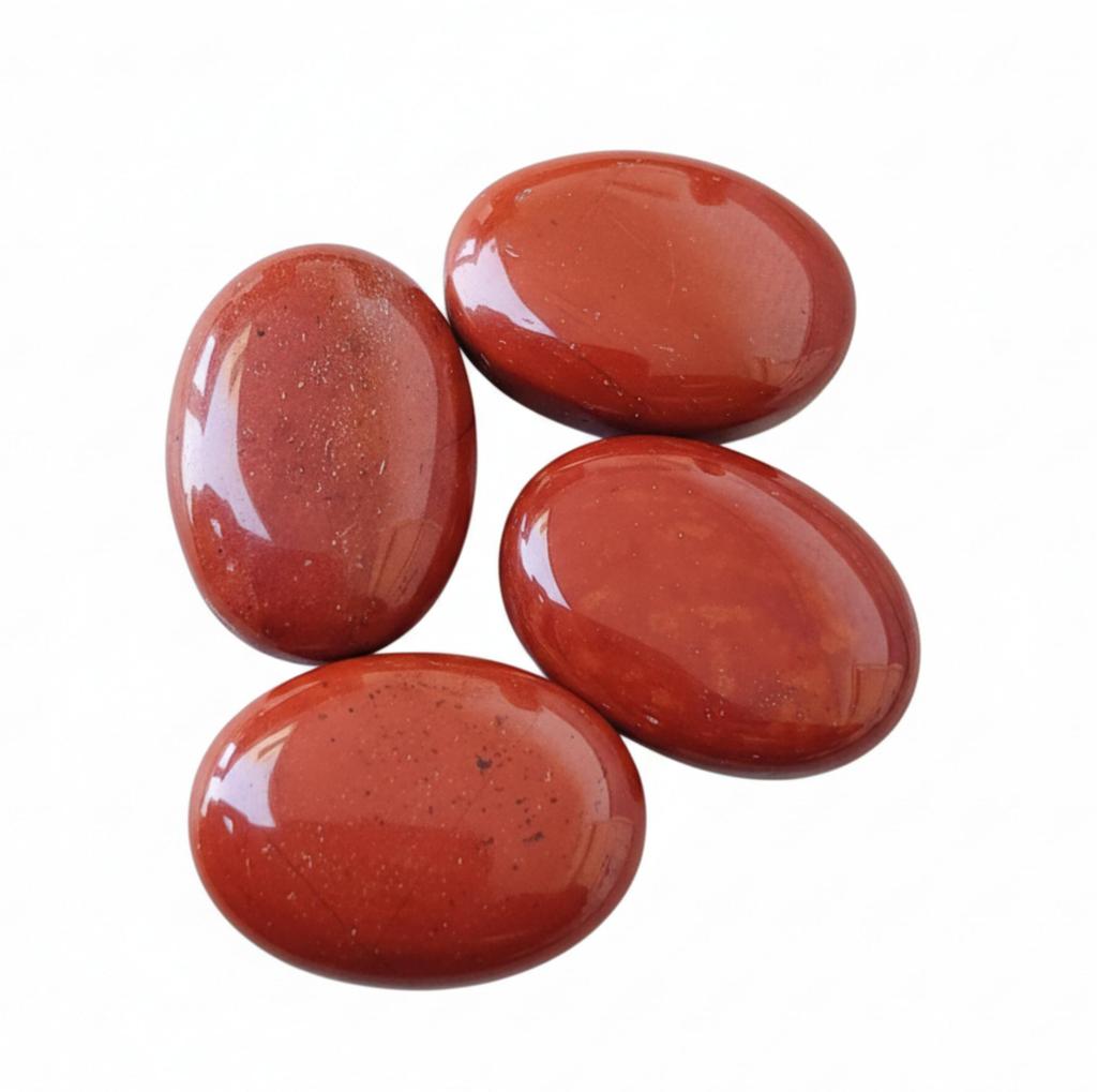 A Grade Red Jasper Gemstones - Oval Shape Flat Back Cabochons for Jewelry Making