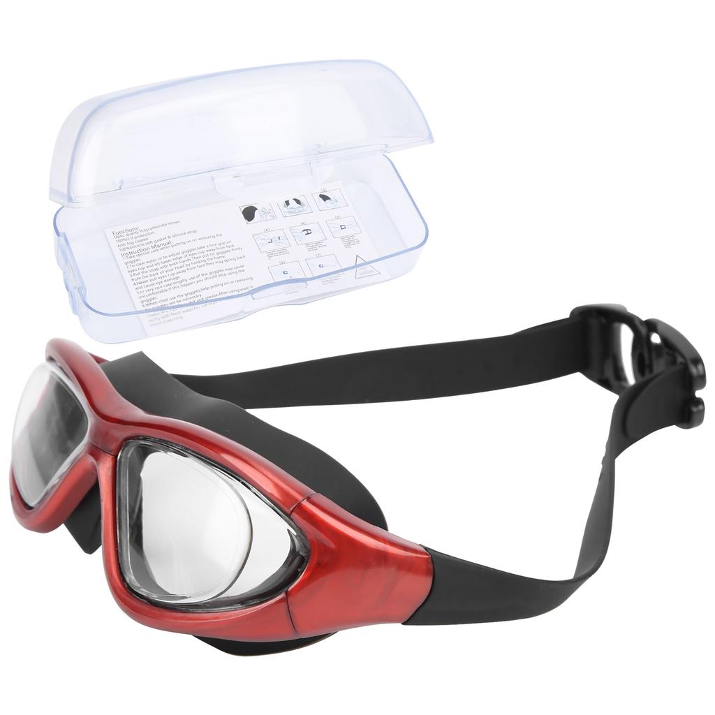 Adult Swimming Goggles AntiFog Lens UV Protection No Leaking Electroplating Swim Glasses(Red )