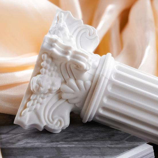 Roman Pillar Candle Holder Mini Greek Column Candle Stand Resin White Candlestick Holder for Wedding Banquet Home Table Centerpiece Photo Prop