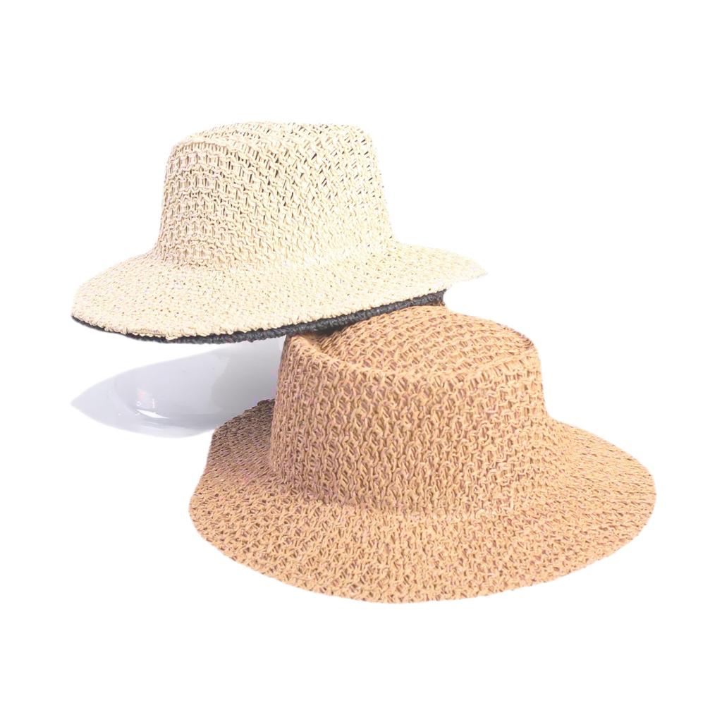 Popular Fashion Hollow Woven Concave-convex Top Straw Hat Men's and Women's Fashion Summer Sunscreen Sunshade Straw Hat