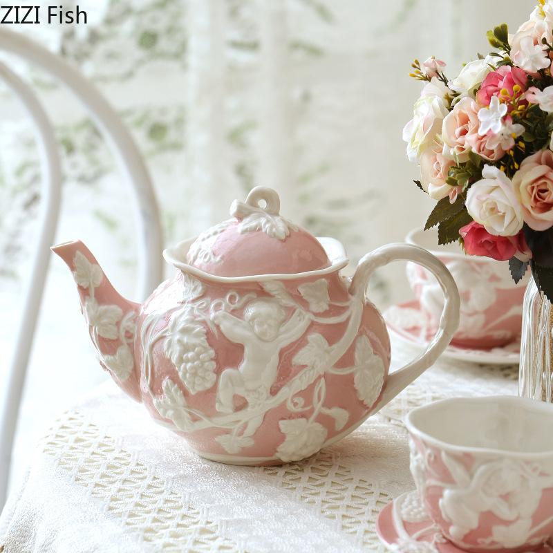 Engelfiguren Relief Keramiktasse&Untertasse Teekanne Esstisch Kaffeetasse Milchbecher Nachmittagstee Teetasse Fruchtsaftbehälter