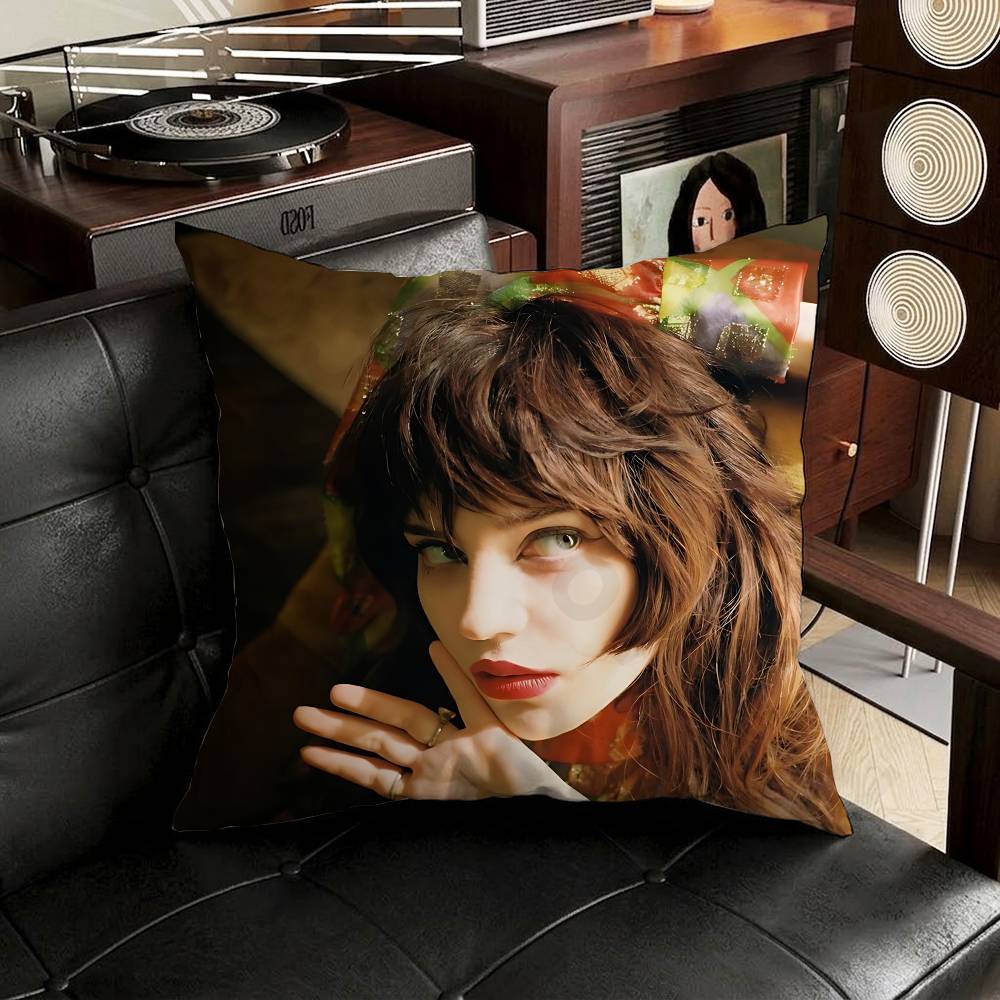 Actor SSophie TThatcher Pillow Case Square DoubleSided Printing Short Plush Sofa Cushion Cover Bedroom Bedside Pillow
