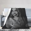 Weiche Warme Decke Camping Sydney Sweeney Amerikanische Schauspielerin Foto Muster Bettwäsche Überwürfe Flanell Tagesdecke Für Schlafzimmer Sofabezug